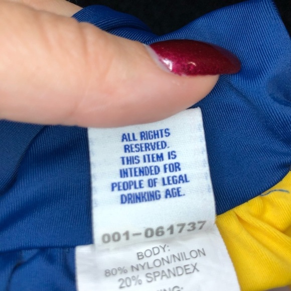 Corona Yellow & Blue Twisted Bikini Top Size Medium - Picture 4 of 6